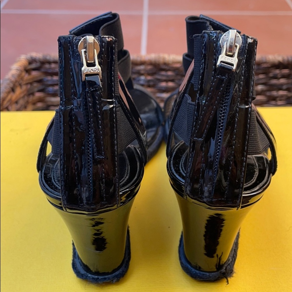 Black Fendi Wedges